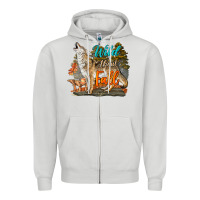 Dove Grey Wild About Fall Coyote Zipper Hoodie - LillyAllenDesigns