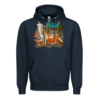 Navy Wild About Fall Coyote Zipper Hoodie - LillyAllenDesigns