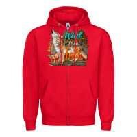 Red Wild About Fall Coyote Zipper Hoodie - LillyAllenDesigns