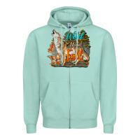 Seafoam Wild About Fall Coyote Zipper Hoodie - LillyAllenDesigns