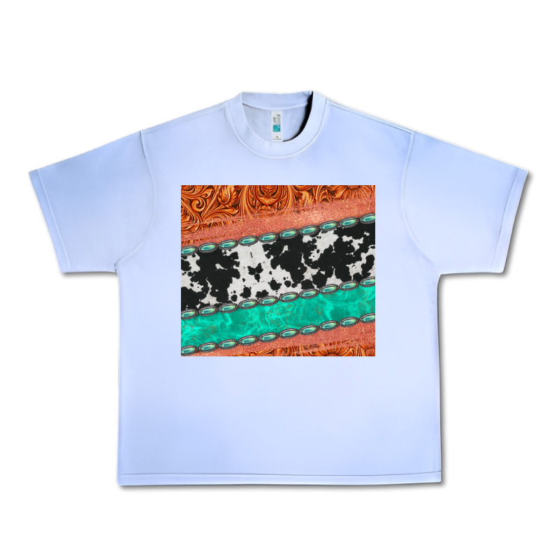 Western Turquoise Gemstone Cowhide  Leather Tumbler Urban Heavy Tee by Jasminsmagicworld | Teevron