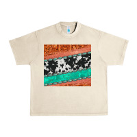 Sandshell western turquoise gemstone cowhide  leather tumbler Urban Heavy Tee - Jasminsmagicworld