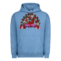 Pigment Pebble Blue Skull Xoxo rainbow Valentine's Day Urban Hoodie - FaDigitalArtStudio