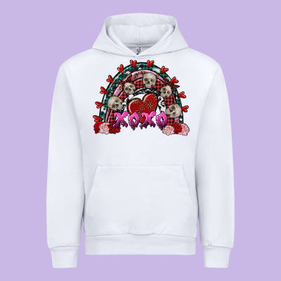 Skull Xoxo Rainbow Valentine's Day Urban Hoodie Designed By Fadigitalartstudio