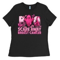 Boo Scare Away Breast Cancer Ladies Tee | Teevron