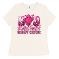 Bone Boo Scare Away Breast Cancer Ladies Tee - texasbilliewilder
