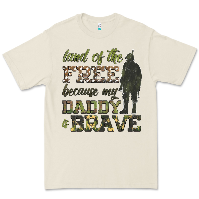 Land Of The Free Because My Daddy Is Brave Premium Tee by HRA Design Shop | Teevron