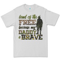Dove Grey land of the free because my daddy is brave Premium Tee - HRA Design Shop