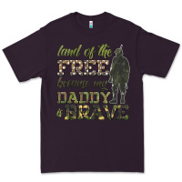 Plum land of the free because my daddy is brave Premium Tee - HRA Design Shop