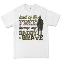 White land of the free because my daddy is brave Premium Tee - HRA Design Shop