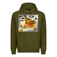 Army Green happy fall y'all teeth Premium Hoodie - TumblerDesignByShophia
