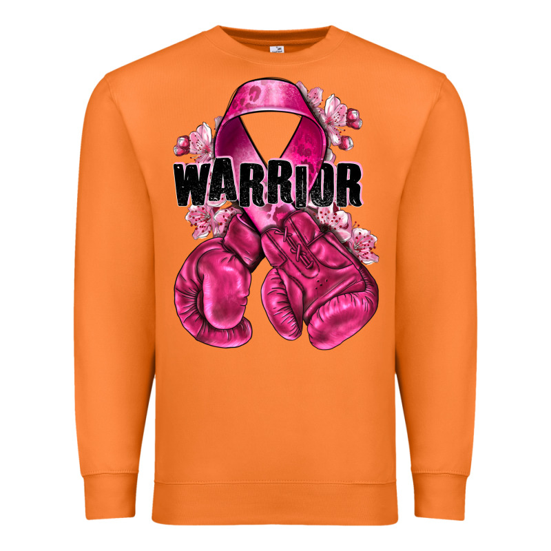 Warrior Breast Cancer With Boxing Gloves Premium Sweatshirt by NancyCooperArtShop | Teevron