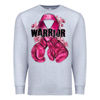 Heather Grey Warrior Breast Cancer with boxing gloves Premium Sweatshirt - NancyCooperArtShop