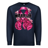 Navy Warrior Breast Cancer with boxing gloves Premium Sweatshirt - NancyCooperArtShop