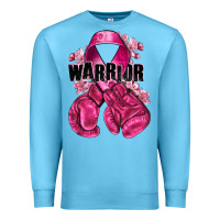 Ocean Blue Warrior Breast Cancer with boxing gloves Premium Sweatshirt - NancyCooperArtShop