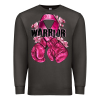 Smoke Warrior Breast Cancer with boxing gloves Premium Sweatshirt - NancyCooperArtShop