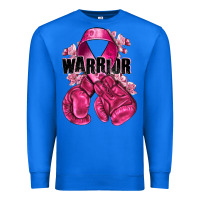 True Royal Warrior Breast Cancer with boxing gloves Premium Sweatshirt - NancyCooperArtShop