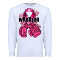 White Warrior Breast Cancer with boxing gloves Premium Sweatshirt - NancyCooperArtShop