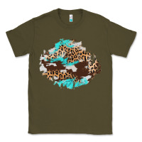 Army Green cowhide leopard turquoise patch Classic Tee - AdoDesignShop