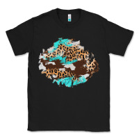 Black cowhide leopard turquoise patch Classic Tee - AdoDesignShop