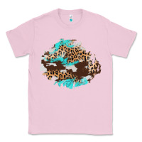 Bubblegum Pink cowhide leopard turquoise patch Classic Tee - AdoDesignShop