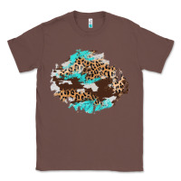 Chestnut cowhide leopard turquoise patch Classic Tee - AdoDesignShop