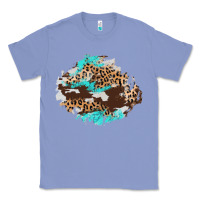 Colony Blue cowhide leopard turquoise patch Classic Tee - AdoDesignShop
