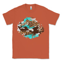 Copper cowhide leopard turquoise patch Classic Tee - AdoDesignShop