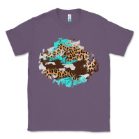 Lavender cowhide leopard turquoise patch Classic Tee - AdoDesignShop