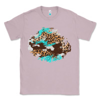 Lilac cowhide leopard turquoise patch Classic Tee - AdoDesignShop