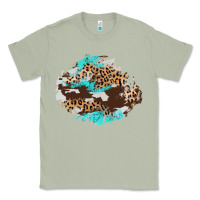 Matcha cowhide leopard turquoise patch Classic Tee - AdoDesignShop