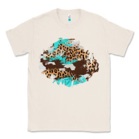 Natural cowhide leopard turquoise patch Classic Tee - AdoDesignShop
