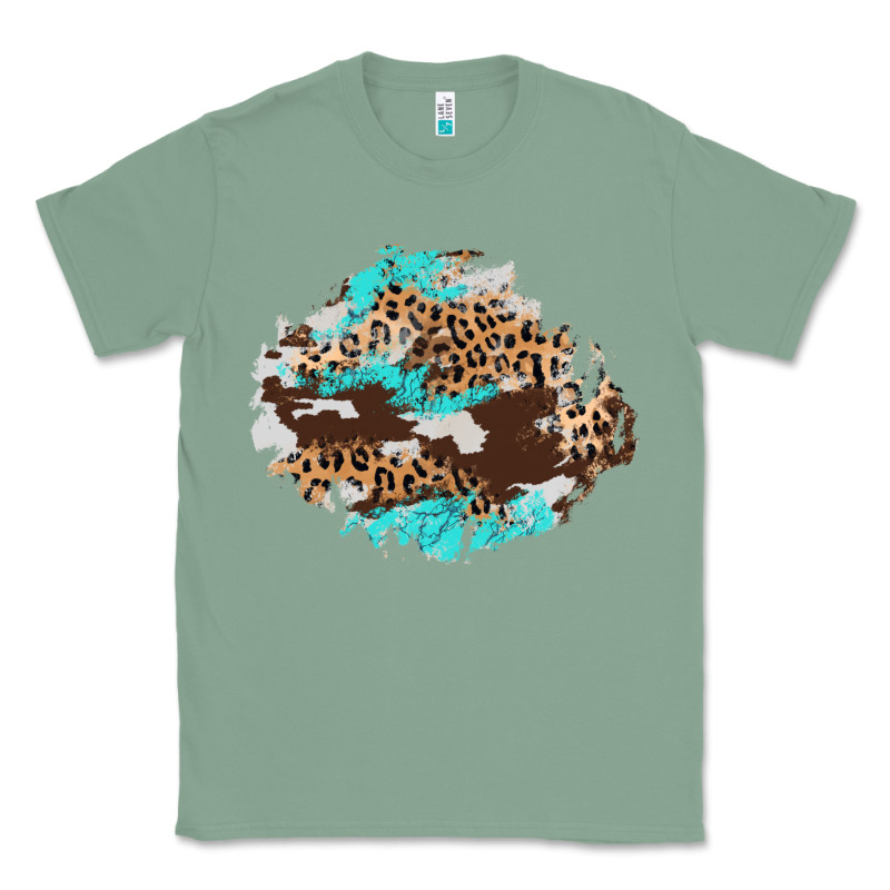 Cowhide Leopard Turquoise Patch Classic Tee by AdoDesignShop | Teevron