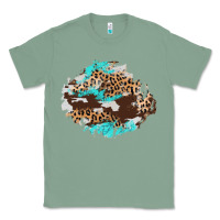 Sage cowhide leopard turquoise patch Classic Tee - AdoDesignShop