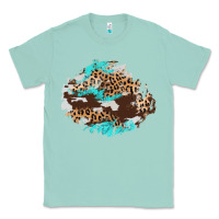 Seafoam cowhide leopard turquoise patch Classic Tee - AdoDesignShop