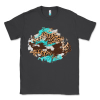 Smoke cowhide leopard turquoise patch Classic Tee - AdoDesignShop