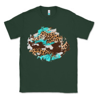 Sports Green cowhide leopard turquoise patch Classic Tee - AdoDesignShop