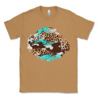 Toasted Coconut cowhide leopard turquoise patch Classic Tee - AdoDesignShop
