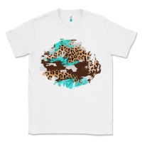 White cowhide leopard turquoise patch Classic Tee - AdoDesignShop