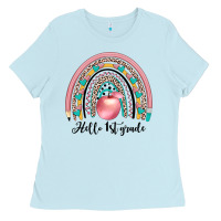 Baby Blue hello 1 st grade Ladies Tee - JahusDesignShop