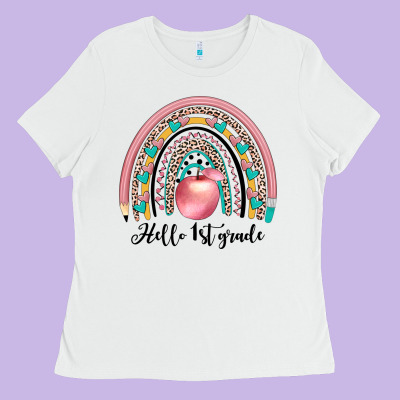 Hello 1 St Grade Ladies Tee Designed By Jahusdesignshop