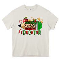 Cream christmas educator pencil Heavy Core Tee - FaDigitalArtStudio