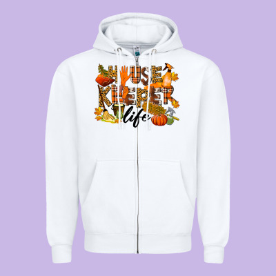 Housekeeper Life Fall Zipper Hoodie Designed By Lillyallendesigns