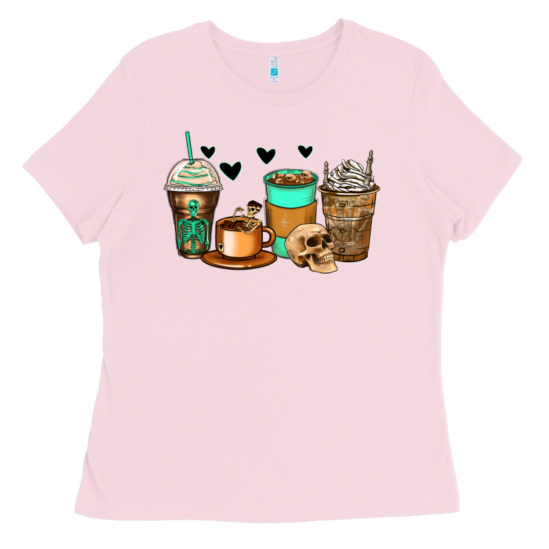 Skeleton Coffee Cups Ladies Tee by Zillion Design Studio | Teevron