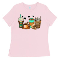 Bubblegum Pink skeleton coffee cups Ladies Tee - Zillion Design Studio