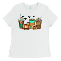White skeleton coffee cups Ladies Tee - Zillion Design Studio