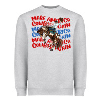 Heather Grey make america cowboy again Heavyweight Sweatshirt - MaliasSmallBusiness