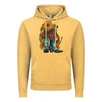 Vintage Mustard western boots with sunflowers Vintage Hoodie - Artiststas