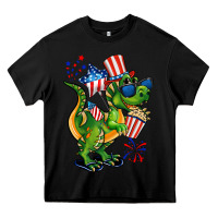 Black 4th of July T-Rex Heavy Core Tee - CowGirlArtShop