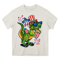 Cream 4th of July T-Rex Heavy Core Tee - CowGirlArtShop